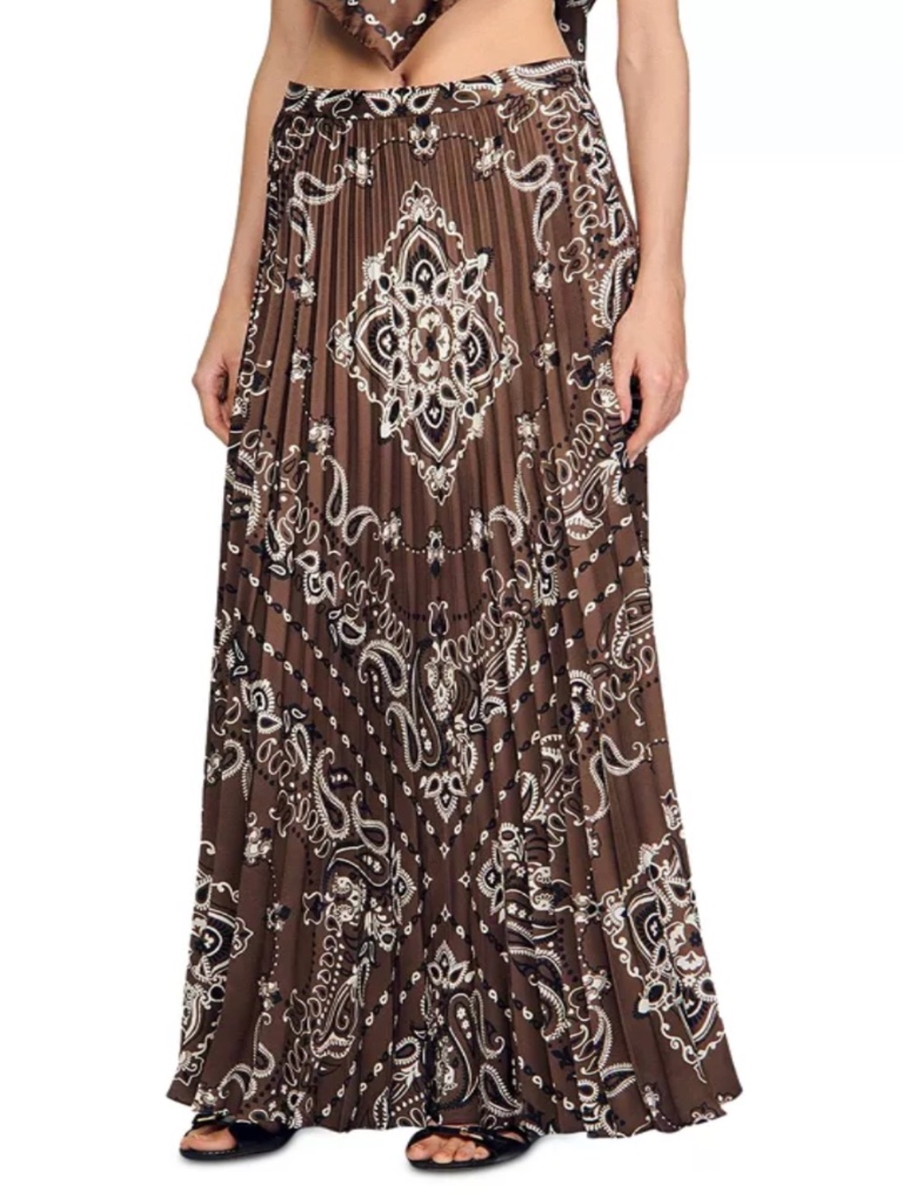 NWT Sandro Bandana Print Pleated Maxi Skirt - Picture 5 of 5